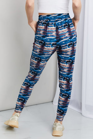 LOVEIT Full Size Tie-Dye Drawstring Elastic Waist Joggers