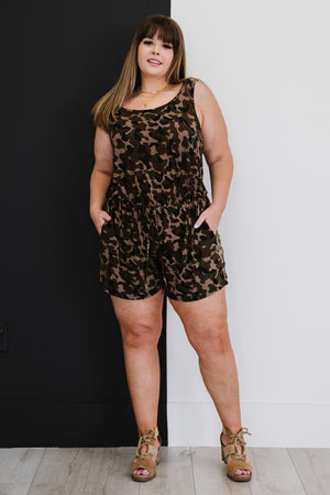 GeeGee Stronger Together Full Size Run Camouflage Romper