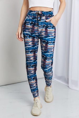 LOVEIT Full Size Tie-Dye Drawstring Elastic Waist Joggers