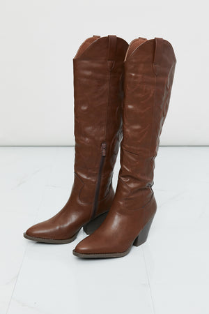 Forever Link Faux Leather Embroidered Cowboy Boots