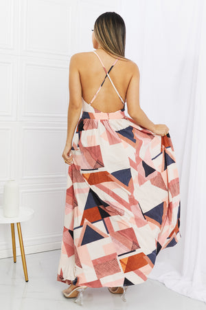 Sweet Generis Piecing It Together Full Size Printed Sleeveless Dress