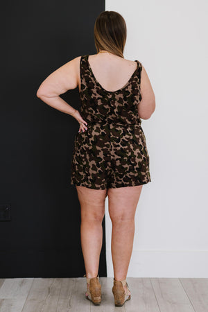 GeeGee Stronger Together Full Size Run Camouflage Romper