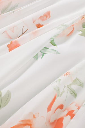 Floral Cutout V-Neck Long Sleeve Dress