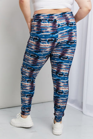 LOVEIT Full Size Tie-Dye Drawstring Elastic Waist Joggers