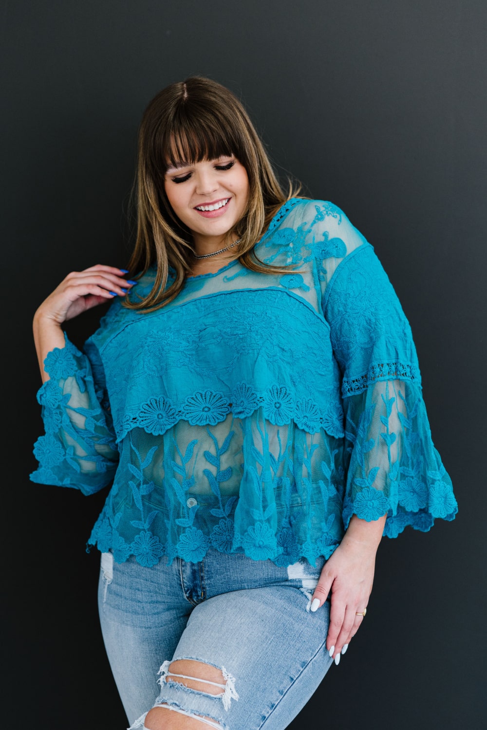 Davi &amp; Dani Lace Oasis Full Size Run Top