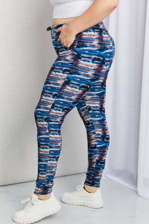 LOVEIT Full Size Tie-Dye Drawstring Elastic Waist Joggers