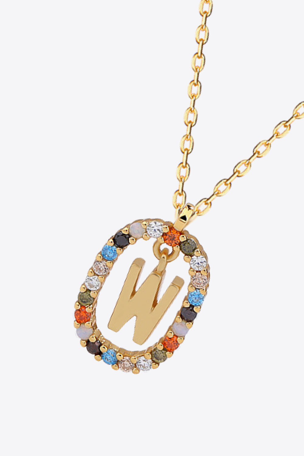 U to Z Multicolored Zircon Pendant Necklace