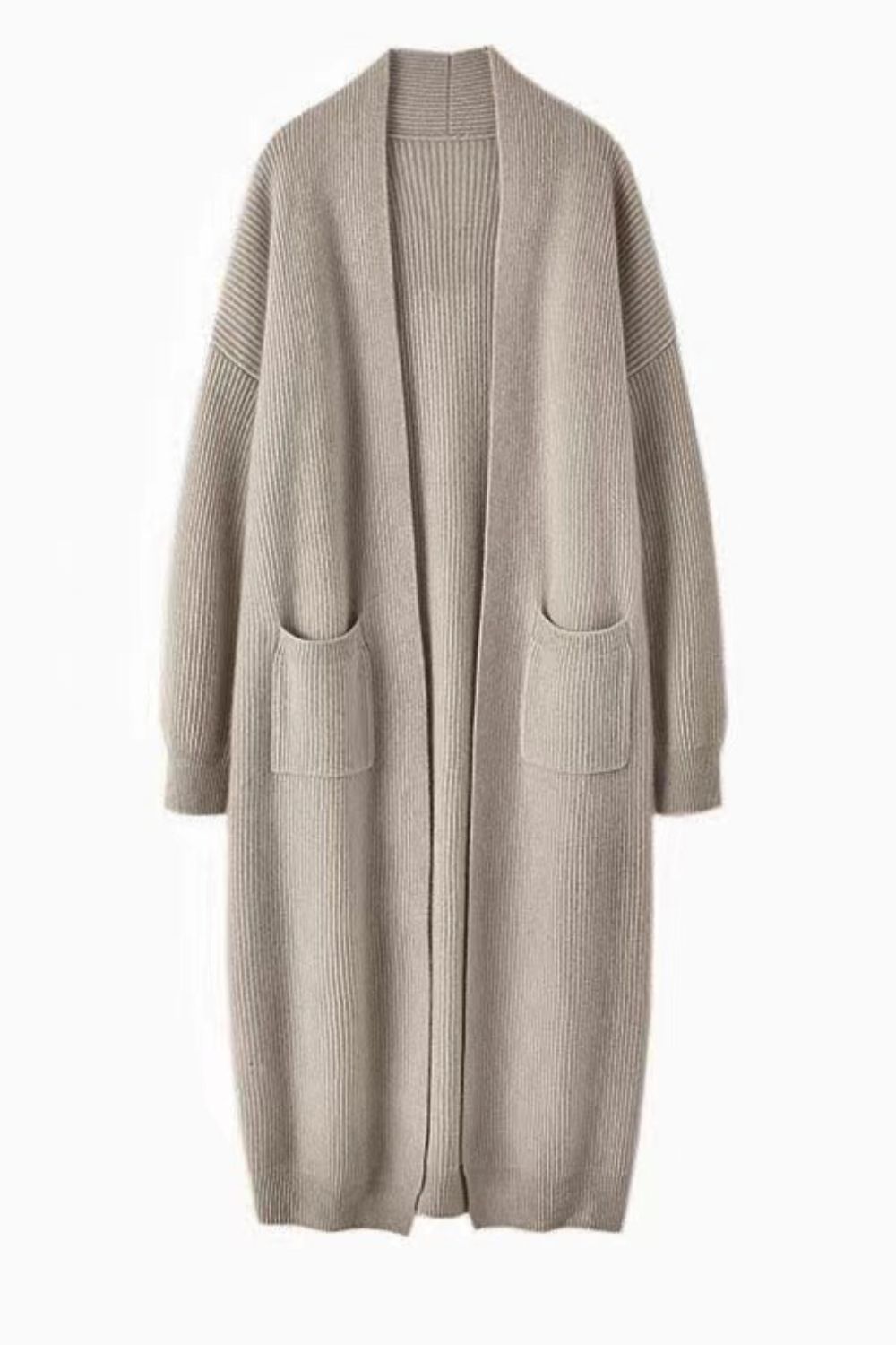 Open Front Duster Cardigan with Double Pockets