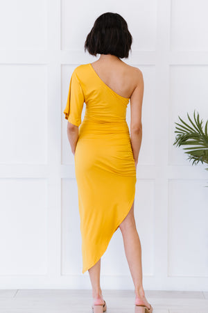 Dress Day High Society Ruched One-Shoulder Dress
