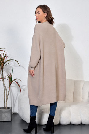 Open Front Duster Cardigan with Double Pockets