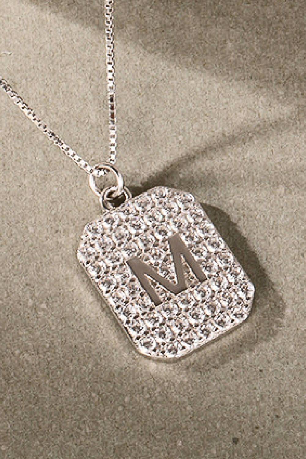 Letter Zircon Pendant Necklace