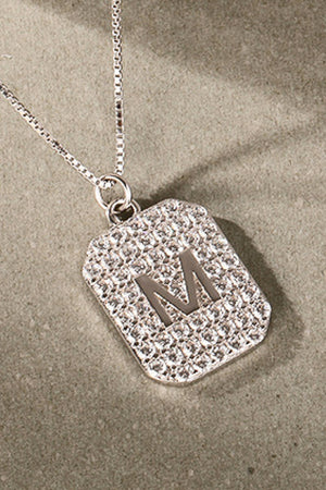 Letter Zircon Pendant Necklace
