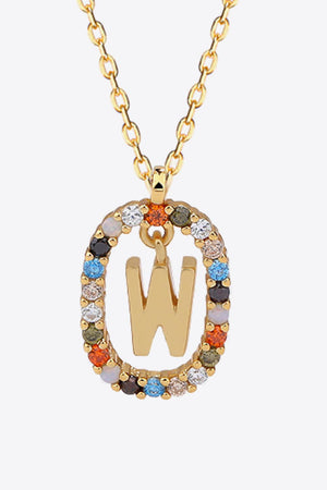 U to Z Multicolored Zircon Pendant Necklace