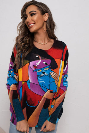 A Different World Printed Knit Top