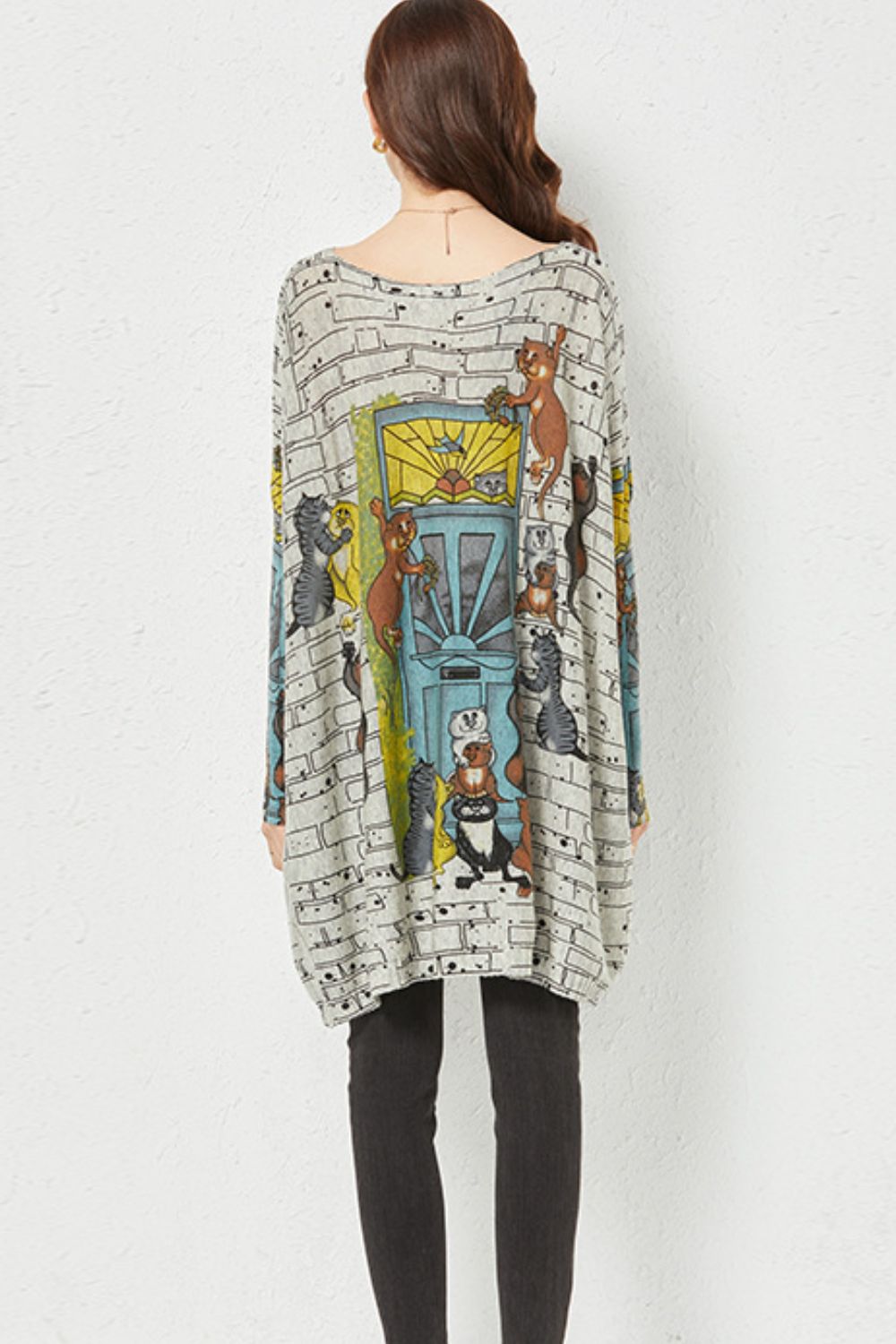Spend The Day Animal Print Boat Neck Longline Knit Top