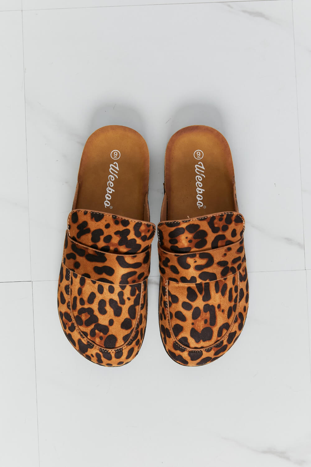 Weeboo Leopard Flat Mules