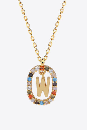 U to Z Multicolored Zircon Pendant Necklace