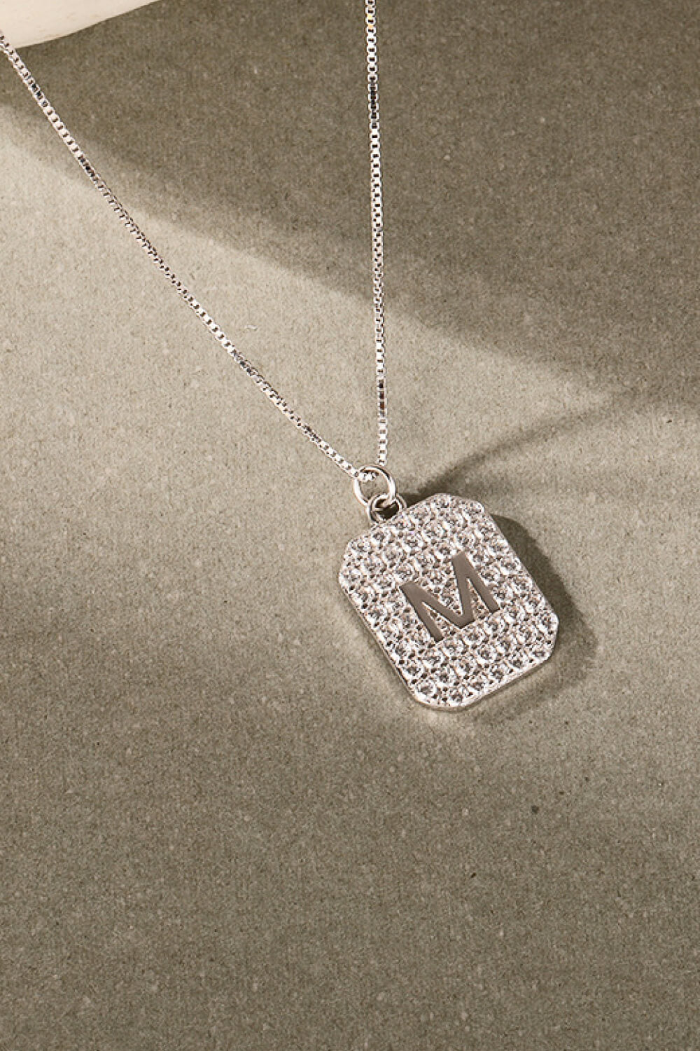 Letter Zircon Pendant Necklace