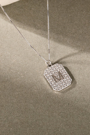 Letter Zircon Pendant Necklace