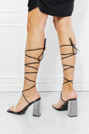 Cape Robbin Strappy Rhinestone Block Heels