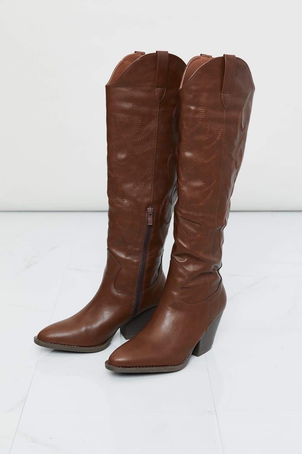 Forever Link Faux Leather Embroidered Cowboy Boots