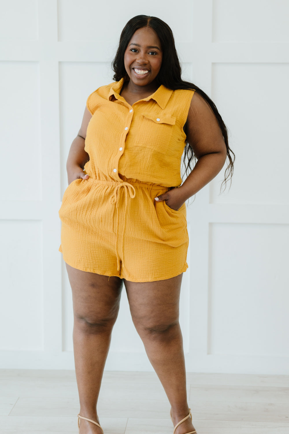 Ninexis My Love Full Size Run Button-Up Romper