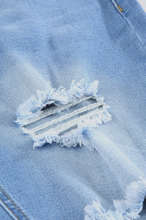 Distressed Acid Wash Jeans with Pockets