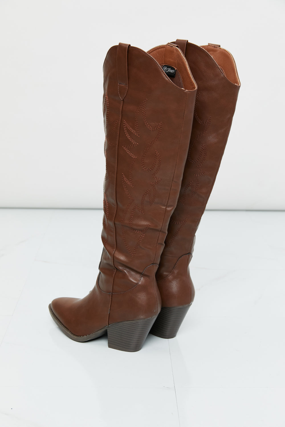 Forever Link Faux Leather Embroidered Cowboy Boots