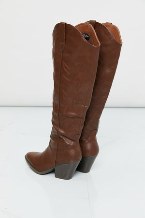 Forever Link Faux Leather Embroidered Cowboy Boots