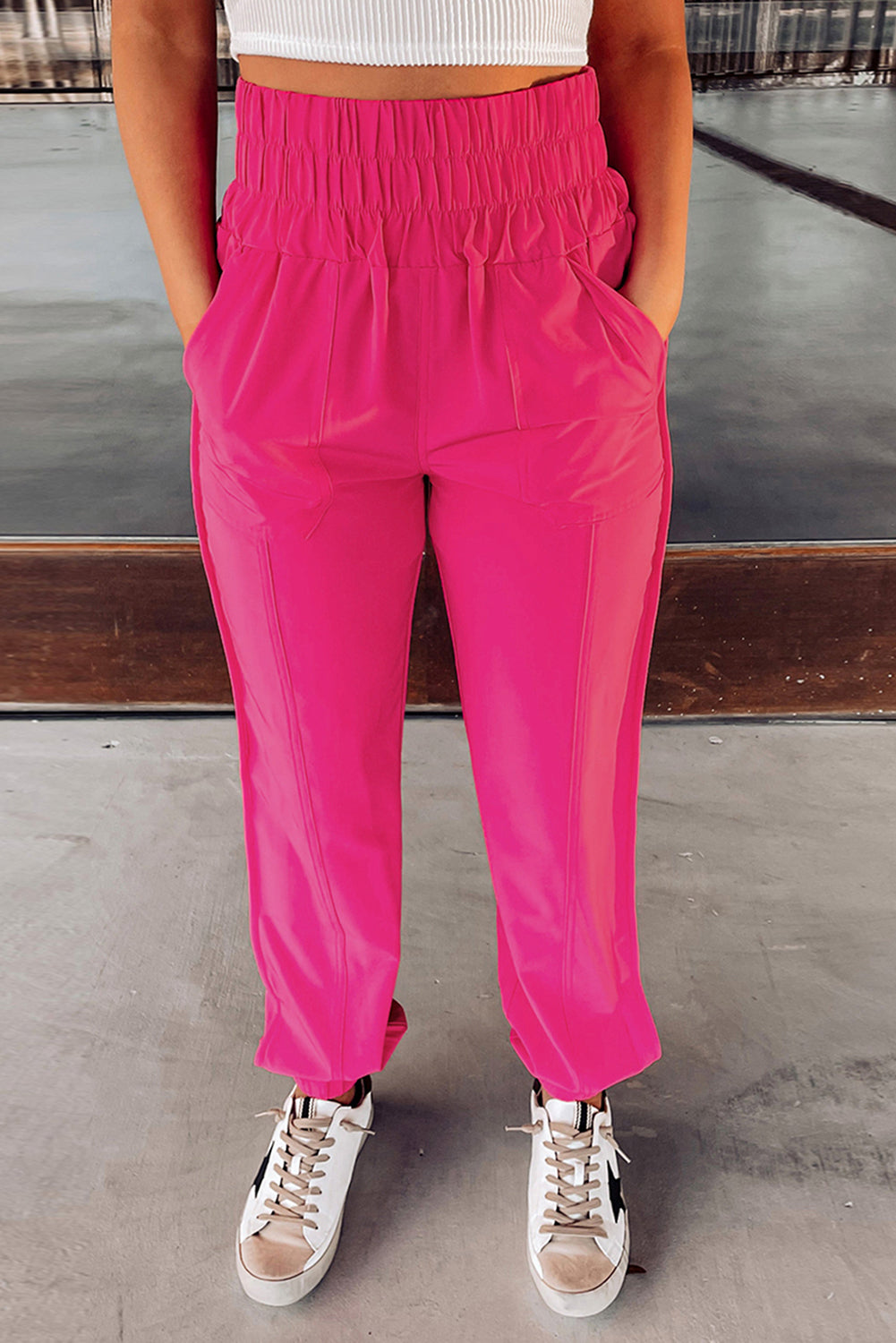 Smocked Waist Joggers