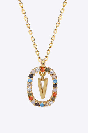 U to Z Multicolored Zircon Pendant Necklace