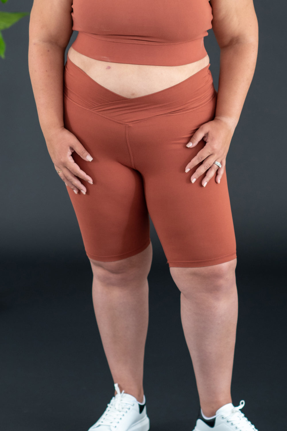 Rae Mode Get Set Full Size Crisscross Biker Shorts