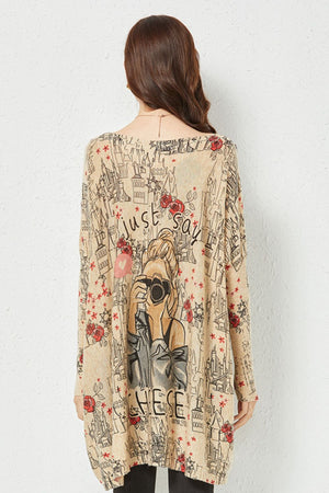Don't Waste A Moment Printed Knit Top