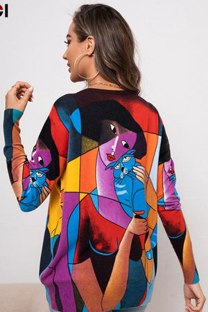 A Different World Printed Knit Top