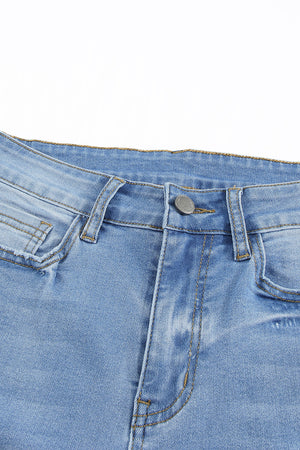 Distressed Acid Wash Jeans with Pockets