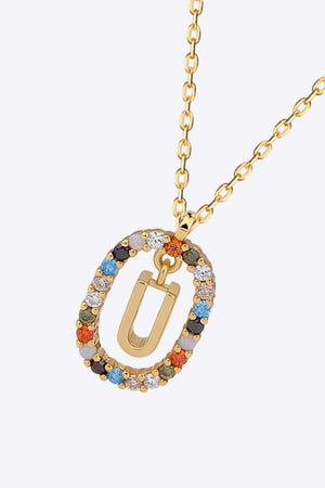 U to Z Multicolored Zircon Pendant Necklace