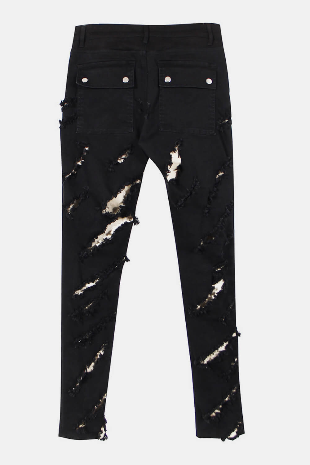 Contrast Destroyed Frayed Detail Jeans