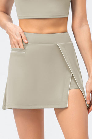 Contrast Stitching Wrap Athletic Skort