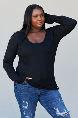 Heimish Full Size Scoop Neck Long Sleeve Top