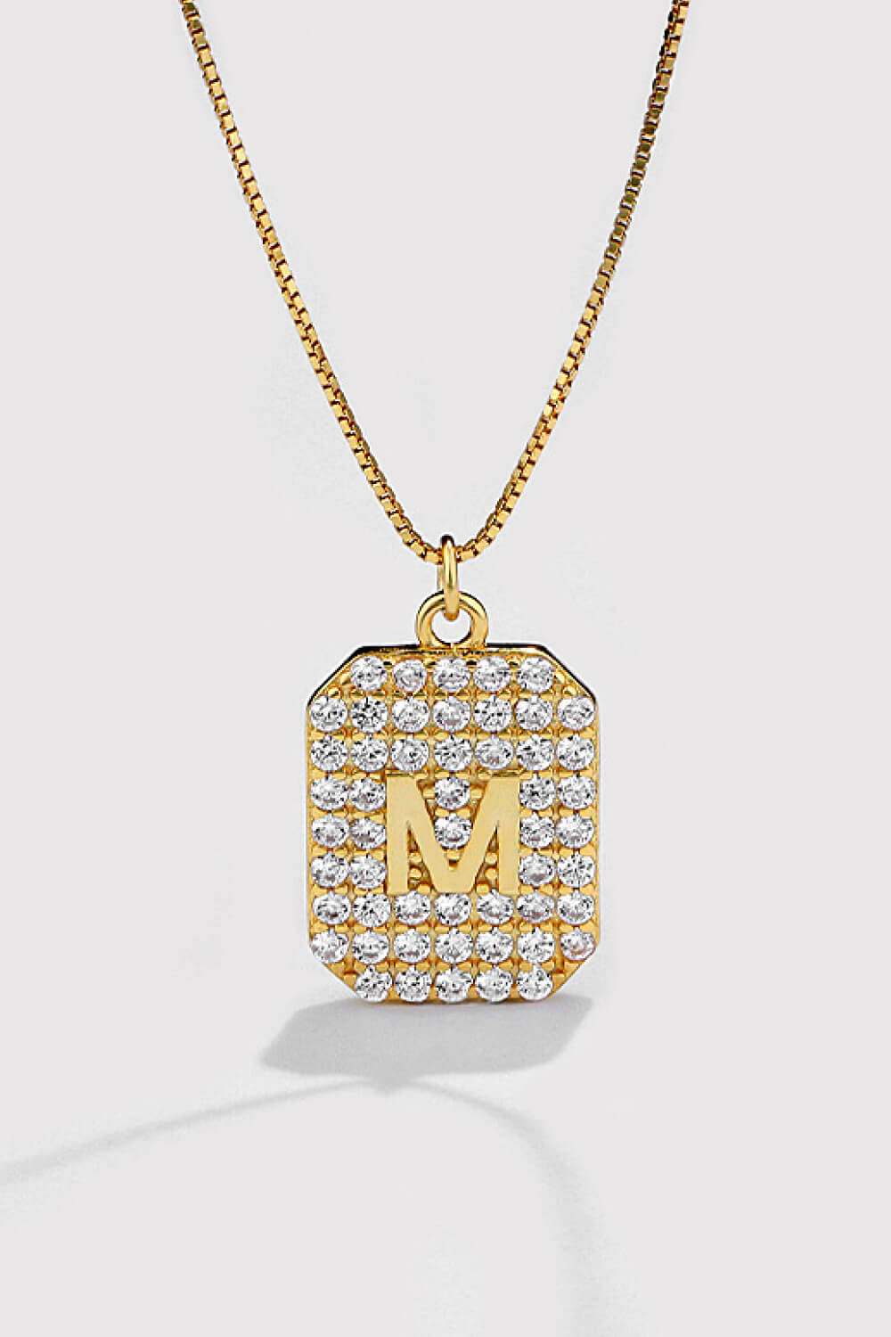 Letter Zircon Pendant Necklace